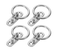 BESTonZON 4 Piezas Gancho de Acero Inoxidable con Placa Ocular Reforzada para Suspensión Anclaje Multiusos con Anillo para Colgar Hamacas y Toldos Resistente Condiciones Marinas