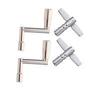 BESTonZON 4 Piezas Llave De Tambor Regulador De Tambor Reemplazo De Platillos De Batería Tecla De Tambor De Alta Tensión Tecla De Afinación De Batería Equipo Electronico Silver Metal