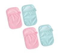 BESTonZON 4 piezas Manoplas de Baño para Niña Toalla de Algodón Suave y Reutilizable para Baño de Ducha con Anillo para Dedo Esponja Cómoda para Niña Esenciales para Color Color Aleatorio