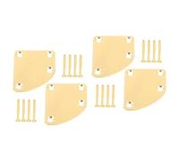 BESTonZON 4 Piezas placa de cuello de guitarra soporte para teclado de piano bajo electrico ferramentas tablero de conexión del mástil de la guitarra placa de cuello bajo Metal Accesorios