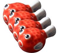 BESTonZON 4 Piezas Resto De Palillos De Pez Globo Soporte Para Palillos Almohada De Almacenamiento Resto De Pinceles De Caligrafía Descanso De La Horquilla Bien Almohada De Palillos Cerámica