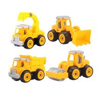 BESTonZON 4 Piezas Vehículos de Construcción Desmontables para Modelo de Camión Educativo DIY Juguetes de Ingeniería para Aprendizaje Temprano Material Duradero y Diseño Creativo Estilos