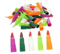 BESTonZON 40 Piezas De De Uñas Luminosas para Halloween Uñas Postizas para Dedos De Halloween Uñas Postizas para Dedos Extensiones De Dedos Largos para Halloween Uñas