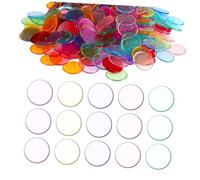 BESTonZON 400 Piezas Fichas de Bingo Transparentes de Colores Reutilizables Marcadores Redondos para Enseñanza y Fiesta para y Adultos