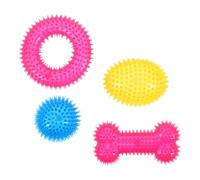 BESTonZON 4piezas Juguetes De Pelota Púas Elásticas para Cachorros Juguetes Interactivos Dentición Resistentes Mordeduras para Interior y Exterior