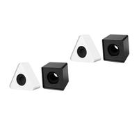 BESTonZON 4piezas Soporte De Micrófono Abs Para Entrevistas Formas y Cuadrada Accesorios Para Micrófonos Diseño Creativo y Práctico Para Personalizar Logos