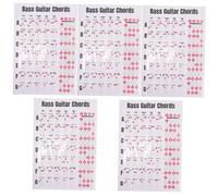 BESTonZON 5 Piezas Cartel De Guitarra Tablas De Referencia De Acordes De Guitarra Aprendizaje Del Bajo Guía De Aprendizaje De Gráficos De Bajo Cartel De Acordes Bajos Papel Mate