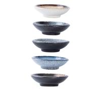 BESTonZON 5 Piezas Plato De Cerámica Cuenco De Condimento Tazones Peque?os Plato De Wasabi Tazón De Condimento Tazón De Postre De Cerámica De Salsa De Soja Cuencos Plato De Salsa Familiar