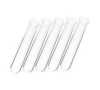 BESTonZON 5 Piezas Vidrio Transparente Tubo de Ensayo para Propagación | Base Redonda y Borde, para Tallos Pequeños y Esquejes, Adecuado en Estante o Escritorio, Fácil de Limpiar