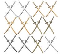 BESTonZON 50 Dijes Colgante de Espadas Artesanales Vintage, Colgantes de Joyería Diy, 5 Colores Surtidos, Accesorios para Collares, Pulseras y Pendientes, Adecuado para Manualidades