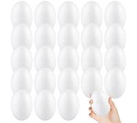 BESTonZON 50piezas Unidades Huevos Blancos de Espuma para Manualidades de Pascua Resistentes y Reutilizables para Decorar y Pintar Proyectos Creativos