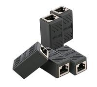BESTonZON 5piezas Acoplador In-Line Ethernet Hembra Hembra Compatible y De Cable De Negro para Conexiones Corrosión