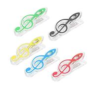 BESTonZON 5piezas Clave Sujetalibros De Plástico Para Notas Musicales Clips Para Libros De Música Colores Surtidos Para Portar Partituras