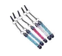 BESTonZON 5piezas Lápiz Táctil Cristal Pendiente De Rhinestone Bolígrafos Capacitivos para Pantallas De Teléfonos y Tabletas Colores Asortidos