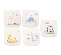 BESTonZON 5piezas Toallas De Muselina Para Bebés De Algodón Multiusos Como Pañal De Baño Toalla Para Recién Nacidos y Pañuelo De Eructos Absorbente y Reutilizable Para Hogar y