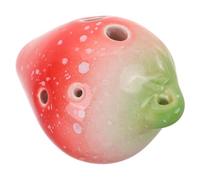 BESTonZON 6 Ocarina De Fresa Ocarina Portátil Ocarina Tenor Pequeña Ocarina Instrumento De Ocarina Para Niños Ocarina Principiante Colgante Ocarina Mini Ocarina Soprano Rojo Cerámica
