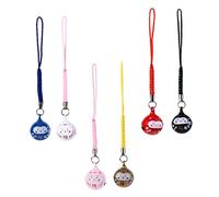 BESTonZON 6 Piezas Adorno De Gato De La Suerte Adorno De La Fortuna Colgante Fortuna Japonesa Maneki Neko Llavero De Buena Suerte Lucky Cat Key Ring Gato Suertudo Cobre Campanas De Viento
