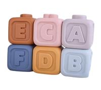 BESTonZON 6 Piezas Bloques de Construcción Blandos para Bebés Meses Juguetes Educativos de Vinilo para Coordinación Mano y Desarrollo Cognitivo Montessori para Niñas