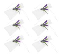 BESTonZON 6 Piezas Bolsas de Lavanda de Algodón Bolsas Vacías para Sachet con Diseño de Cinta Reutilizables para Almacenamiento y Perfumado Multiusos para Flores Secas