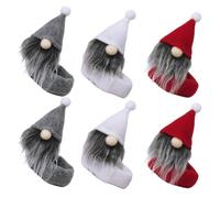 BESTonZON 6 Piezas Funda Navideña para Botella de Vino Diseño de Duende sin Rostro, Ajustable y Resistente, Decoración Festiva para Hogares y Restaurantes en Invierno