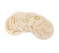 BESTonZON 6 Piezas hitos del bebé tarjeta bebe babygrow fotocol accesorios para fotos de crecimiento infantil signo de bebé de un mes primero de madera de del bebé