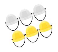 BESTonZON 6 Piezas Mini Cascos de Seguridad para Muñecas y Decoración Modelo Realista de Sombreros de Construcción Accesorios Resistentes de Plástico para Fiestas y Obras