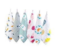 BESTonZON 6 Piezas toalla para niños bufanda bebe fular babero toallas de limpieza toallas de bebe toallas faciales para niños toalla de cara de algodón gasa toalla de lactancia bebé