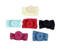 BESTonZON 6 Piezas Venda sombreros de chicas diademas anudadas para niñas turbante niño coleteros hiyab rosquilla envolturas de cabeza anudadas turbante infantil para niños pequeños costado