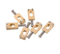 BESTonZON 6 Selletas para Guitarra Eléctrica de Latón Orificios Redondos Juego de 6 Piezas Puente Fijo Compatible para Guitarra Eléctrico Mejora Tono y Estabilidad de Cuerdas