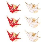 BESTonZON 6piezas Broche de Mil Grullas de Paquete Broches de Aleación para Mujeres Decoración de Ropa Bufandas Bolsos Lindos Broches de Dibujos Animados para Uso Diario