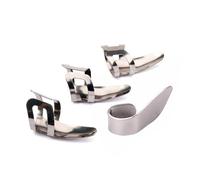 BESTonZON 8 Piezas selecciones dedo pulgar plata pegatinas bajo guitarlele guitarra instrumentos musicales púas pulgar púas dedo tonos terrestres elegir entrenador protector