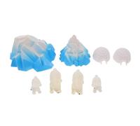 BESTonZON 8piezas Esculturas De Paisajes Polares De Minifiguras De Osos Polares De Resina Figuras De Animales para Diorama Polar Decoración De Micropaisajes para Manualidades y Proyectos Esc