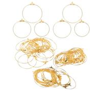 BESTonZON 90 Fornituras para Pendientes Grandes Dorados Aros Redondos de 30Mm 35Mm y 40Mm Piezas para Hacer Joyas Cierre Seguro Accesorios para Creación de Pendientes Femeninos y