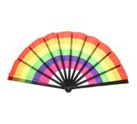 BESTonZON Abanico Arcoíris para Danza Portátil Abanicos Chinos Resistentes para Espectáculo Decoración y Fiesta