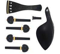 BESTonZON Accesorios de Ébano para Violín de Madera Clavijas de Afinación y Barbada de Violín para Reemplazo y Mejora de Instrumento