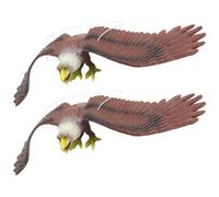 BESTonZON Adorno Colgante de Águila 2 Piezas, Plástico Marrón, Disuasorio Giratorio para Jardín Exterior y Protección de Aves