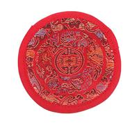 BESTonZON Almohadilla Artesanal Roja Para Cuenco Tibetano De Meditación De 14 Cm, Tapete Para Cuencos Cantores Budistas, Cojín Decorativo Portátil Para Prácticas Espirituales