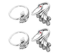 BESTonZON Anillos de Tensión para Tejer Ajustables 4 Piezas Anillos de Crochet Abiertos de Hilo para Dedos Guía de Hilo para Proyectos DIY Accesorios para Tejer a Mano Control de