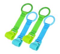BESTonZON Anillos de Tiro Manual para Cuna Ñiño 4 Piezas, Juguetes Colgantes para Niños Pequeños, Plástico Duradero, Soportes para Aprender a Ponerse de Pie, Parque Infantil y Caminadores