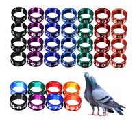 BESTonZON Anillos para Patas de Pájaro Numerados Metálicos, Bandas Cerradas 8.0, Colores Aleatorios, 50 Unidades, Identificación para Aves de Corral, Suministros para Aves y Color Aleatorio