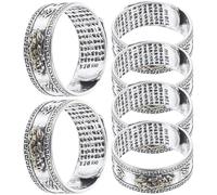 BESTonZON Anillos Suerte Anillos de Riqueza Vintage para Hombres, Diseño Creativo en Metal, Decorativos que Aportan Felicidad, Pack de 6 Piezas Forma Única