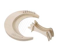 BESTonZON Arpa de Madera Portátil de 7 Cuerdas en Forma de Luna para Aprender, Diseño Creativo y Tono Cálido Adecuado para Principiantes y Amantes del Arte Sonoro