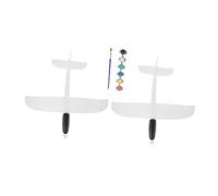 BESTonZON Avión De Espuma Blanco para Niños DIY Tamaño Mediano, Kit De 2 Aviones para Pintar Pintura y Bolígrafo, Juguete Educativo De Manualidades Interiores y Exteriores