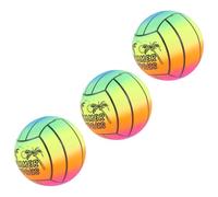 BESTonZON Balones de Juego de PVC Arcoíris 3 Piezas Pelota Elástica para Juguetes de Playa y Patio Colores Brillantes Ligera y Resistente para Actividades al Aire Libre