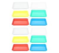 BESTonZON Bandejas de Plástico Rectangular Multiusos 12 Piezas Colores Variados 245X185X23 CM para Manualidades Pintura Organización Escolar y Bricolaje en Casa