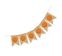 BESTonZON Banderines de Lino para Fiesta de Baloncesto 6 Piezas Diseño de Forma de V en el Extremo Decoración Colgante para Pared y Fondo Adecuado para Fiestas Familiares y Eventos