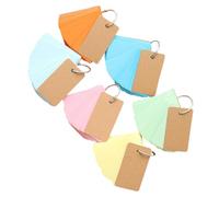 BESTonZON Blocs de Notas Anillas Portátiles 6 Unidades Cuaderno de Tarjetas de Memoria Blancas Tamaño Compacto para Fichas de Estudio y Apuntes Material Escolar Color Color Aleatorio