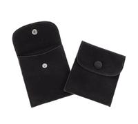 BESTonZON Bolsa de Joyería Cierre a Presión, 2 Piezas, Mediana Vertical, Color Gris Carbón, Bolsa de Almacenamiento de Tela para Relojes, Pulseras y Anillos, Adecuado para Viajes