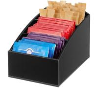 BESTonZON Bolsa de té de acrílico Caja de té de 3 Compartimentos encimera Dividida Snack Titular Bolsas de azúcar estación de café Organizador para la casa Bar