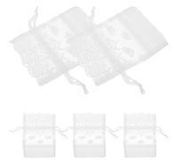 BESTonZON Bolsas de Obsequio de Organza Cordón Ajustable 5 Unidades 10X14 CM Bolsas Pequeñas para Joyas Dulces y Detalles para Fiestas Bodas y Manualidades